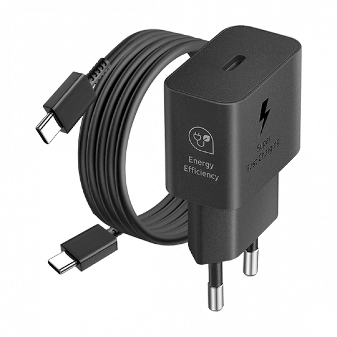 Samsung 25W USB-C Fast Adapter EP-T2510 with Cable - Black, Image 1