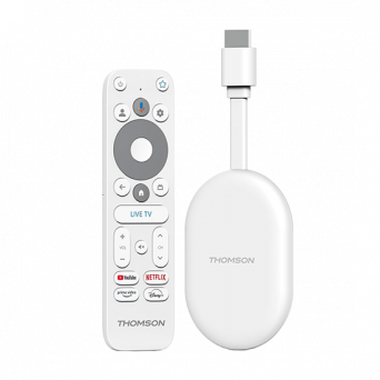 Thomson Streaming Dongle Google TV Go 150 Cast 4K - White, Image 1
