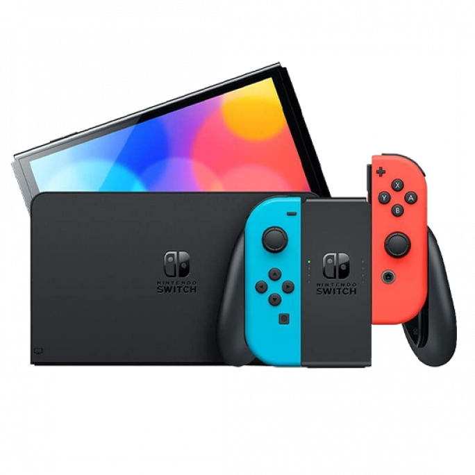Nintendo Switch OLED Console Neon Red / Blue, Afbeelding 1